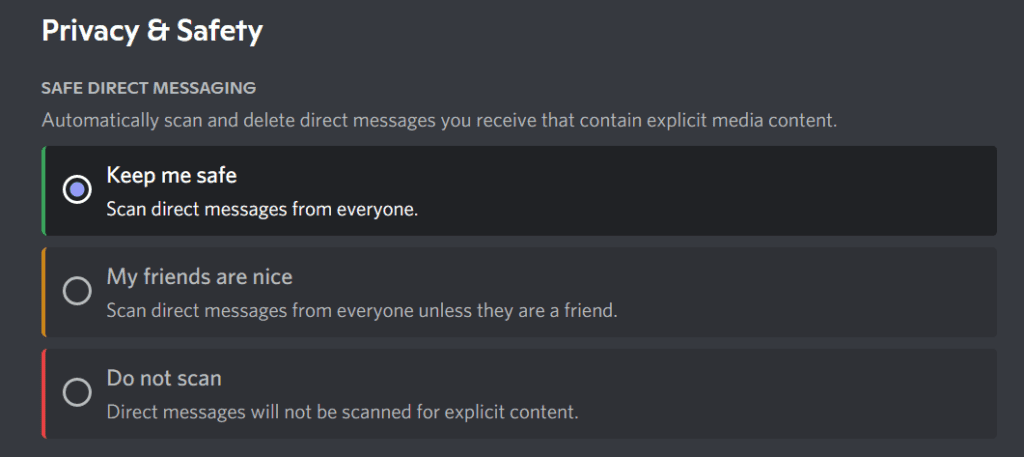 Cant send nsfw pictures in discord group chat